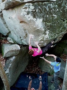 Bouldering in Little Rock City or LRC : Bedwetters V10