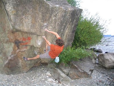 Romain Pagnoux au bord de l’eau… (photo C Larcher)